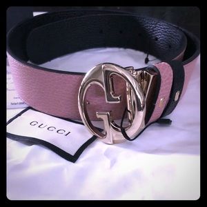 Authentic Gucci Reversible GG  buckle Pink/Black